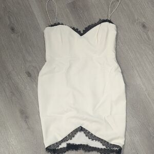 Nookie White and Black Lace Mini Dress